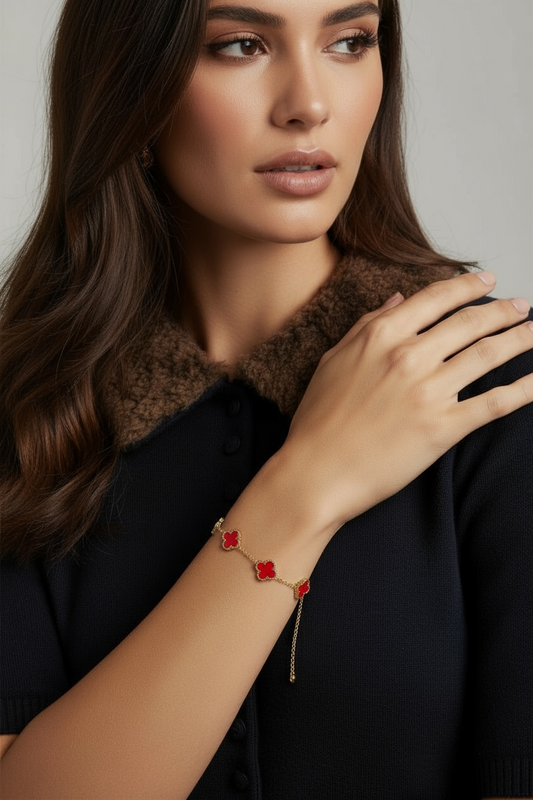 Bracelet - Melyha Clover rouge