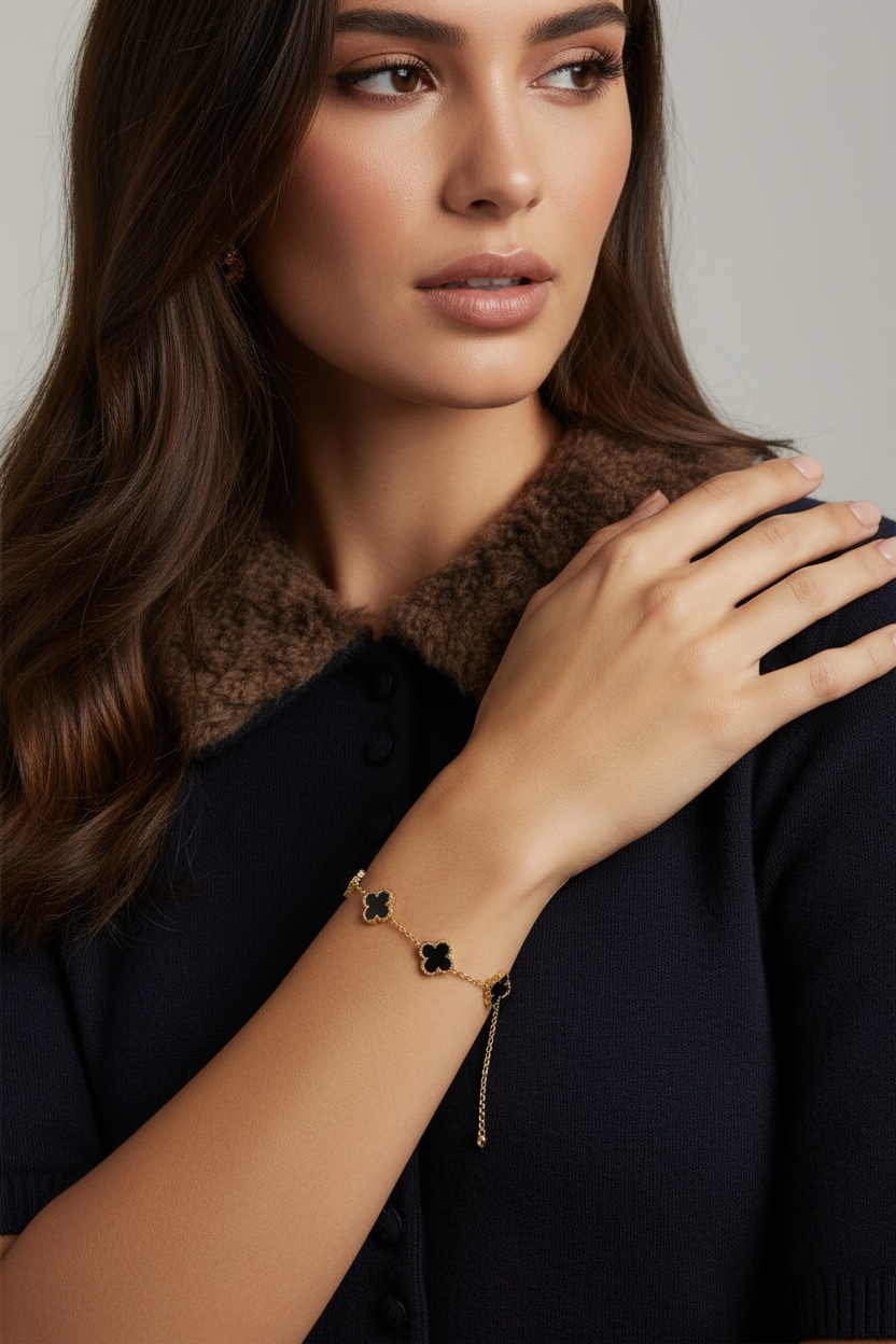 Bracelet-Melyha Clover noir